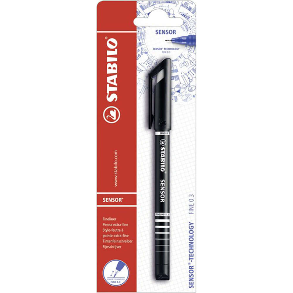 Liner Stabilo Sensor, varf 0.3 mm, negru, blister Liner Stabilo Sensor, varf 0.3 mm, negru, blister